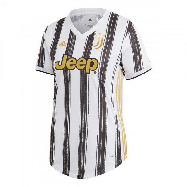 Camiseta Juventus Replica Primera Ropa Mujer 2020/21 Negro Blanco